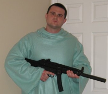 Me with my GSG 5 in a Snuggie